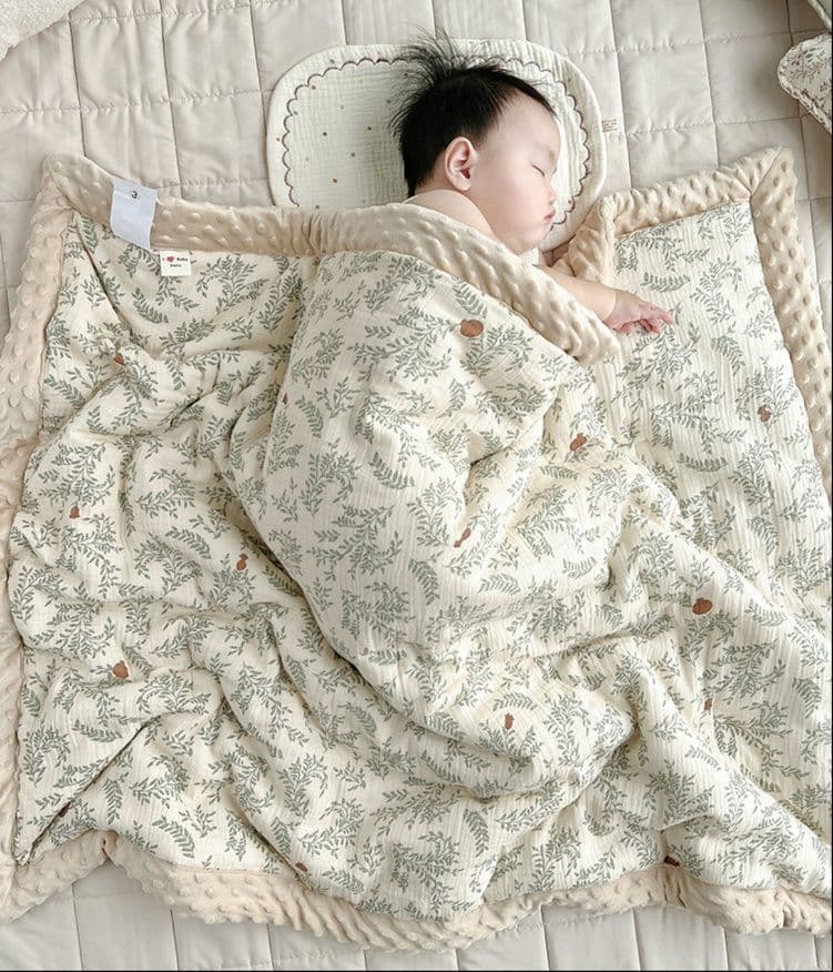 ベビー布団 掛布団 ふんわり草模様のぬくもり掛布団